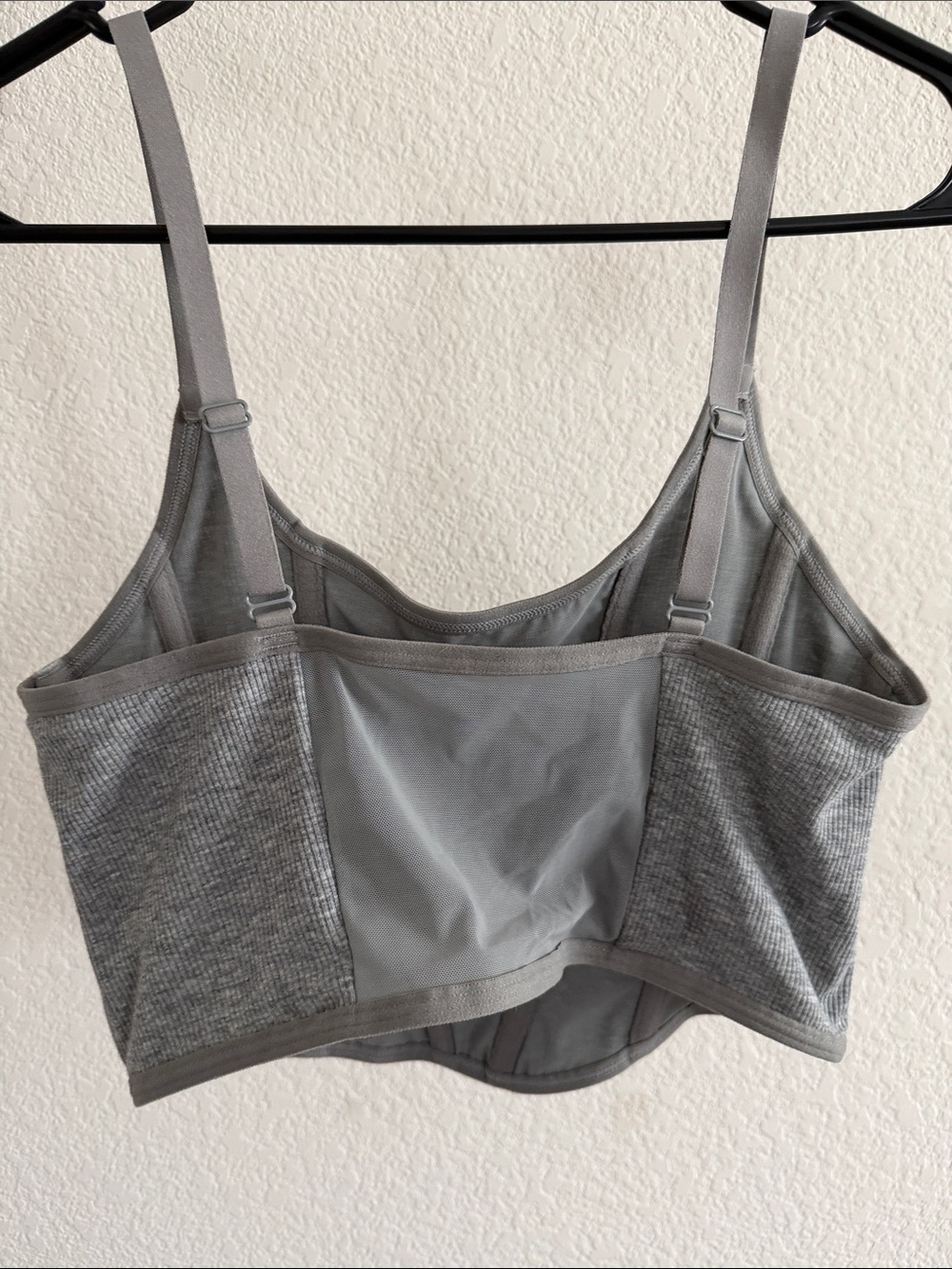 Colsie Gray Ribbed Corset Crop Top - Picture 4 of 7